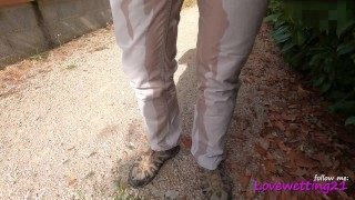 in the street they piss in their panties as a couple