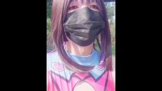 【伪娘】女装骚货户外露出更衣，穿着泳装到处发骚