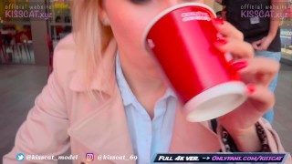 Risky Blowjob with Cum in Mouth & Swallow – Public Agent Pickup Student to Outdoor Sucking Kiss Cat