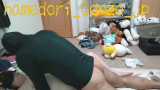 A Japanese who cums raw into a fat woman with big boobs and big butt. Fat couple sex life.