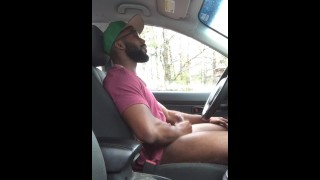 Car jerking in public and cumshot!